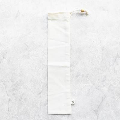 Unbleached Undyed Organic Cotton Straw & Cutlery Pouch